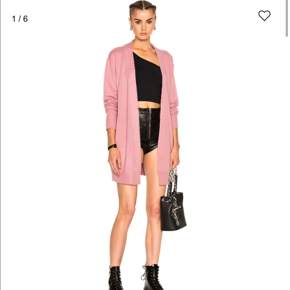 RtA Serge Cashmere Long Open Cardigan Sweater